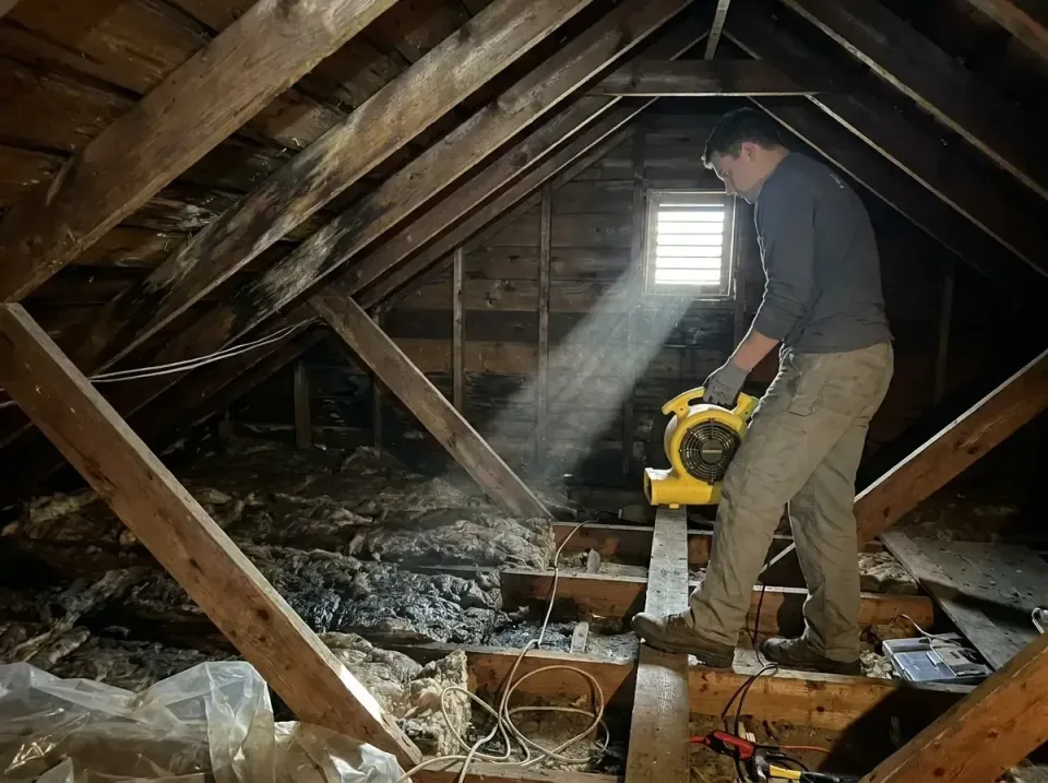 attic-water-damage-drying-proc-007 — frequently asked questions, Emergency Water Extraction & 24/7 Flood Response in Gravett…